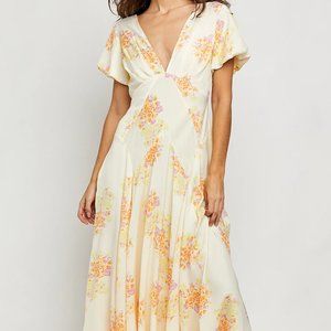 FREE PEOPLE - Laura Printed Floral Midi Maxi Dress SIZE MEDUIM